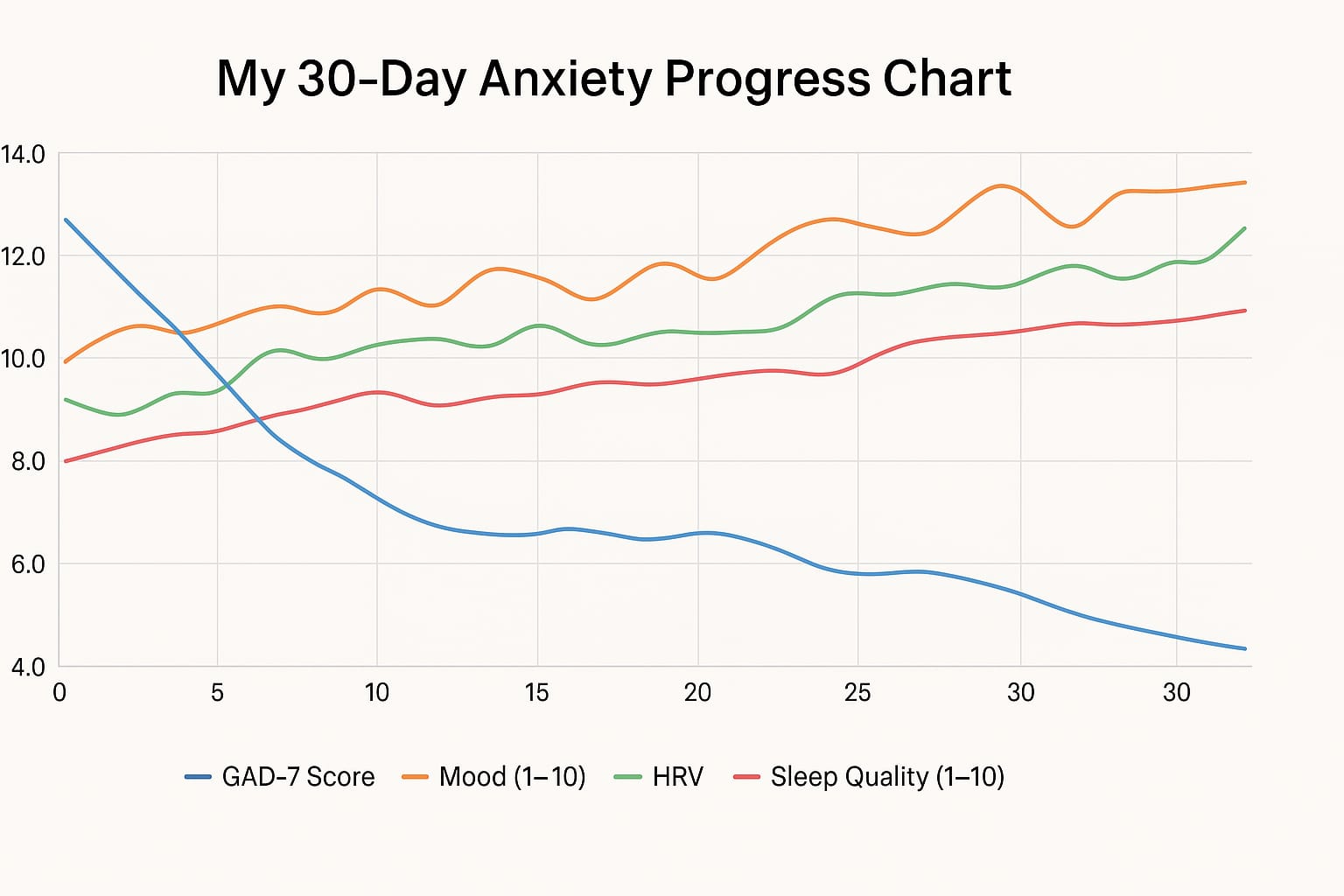 30-Day Anxiety Progress Chart